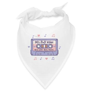 90s RnB Vibes Kassette – Retro Musik Nostalgie - Bandana - Weiß - Vorne