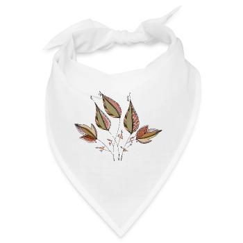 Blätter - Bandana - Weiß - Vorne