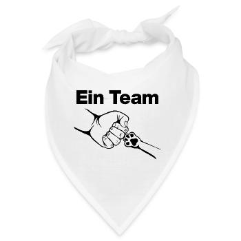 Ein Team – Mensch & Samtpfote, Katzenliebe, Katze - Bandana - Weiß - Vorne