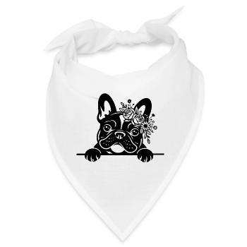 Französische Bulldogge - Bandana - Weiß - Vorne