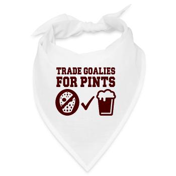 Trade Goalies for Pints Eishockey Humor - Bandana - Weiß - Vorne