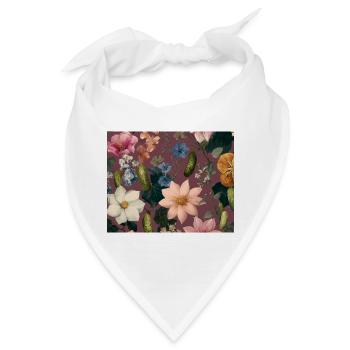Botanical Pickle Pattern – Floral Cucumber Design - Bandana - Weiß - Vorne