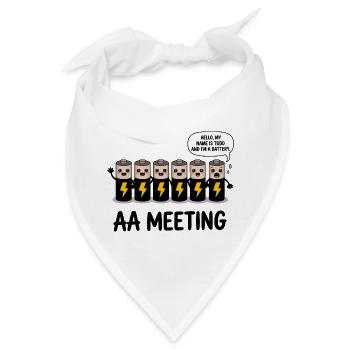 AA Meeting - Funny Anonymous Alcoholics T-Shirt - Bandana - Weiß - Vorne