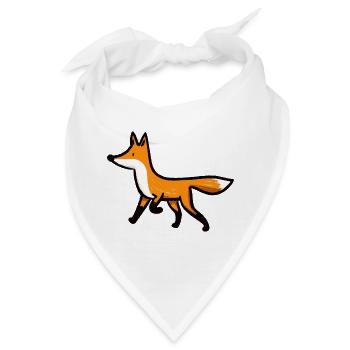neugieriger Fuchs - Bandana - Weiß - Vorne