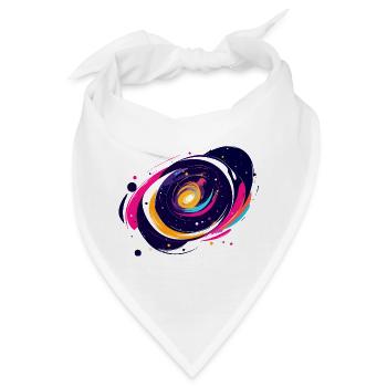 Farbwirbel Galaxie Weltall Muster - Bandana - Weiß - Vorne