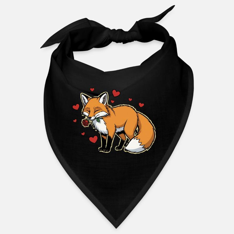 Romantic Fox with Rose Bandana