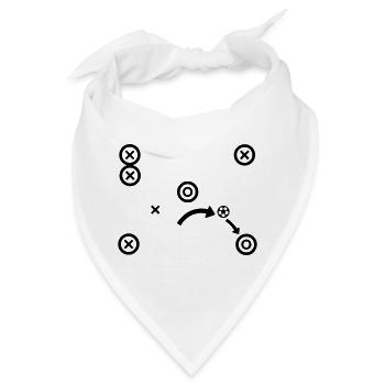 Fußball Taktik Trainer Strategie Vektor - Bandana - Weiß - Vorne