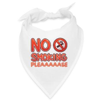 Bitte kein Rauchen, humorvolle Botschaft - Bandana - Weiß - Vorne