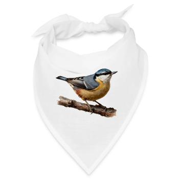 Kleiber am Ast - Bandana - Weiß - Vorne