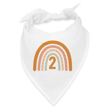 Zweiter Geburtstag Regenbogen - Bandana - Weiß - Vorne