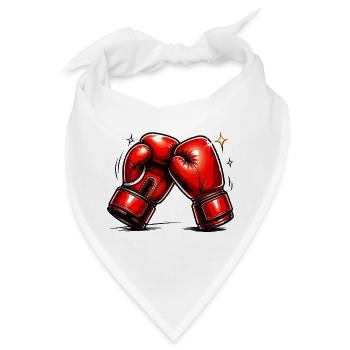 Rote Boxhandschuhe Kraft und Dynamik - Bandana - Weiß - Vorne