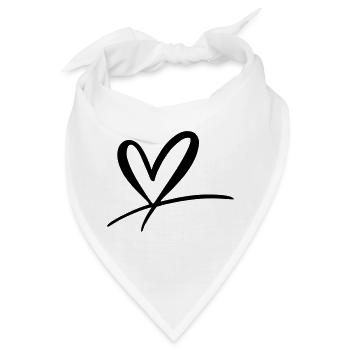 Herz - Bandana - Weiß - Vorne