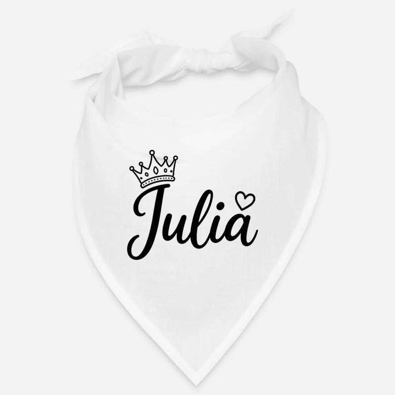 Julia Name Krone Herz Kalligraphie personalisiert Bandana