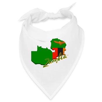 Karte mit Sambia-Flagge, ich liebe Sambia - Bandana - Weiß - Vorne