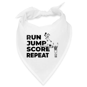 Run Jump Score Repeat - Bandana - Weiß - Vorne