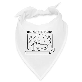 Barkstage Ready Dackel Hund Bühne Festival - Bandana - Weiß - Vorne