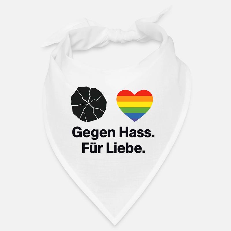 Liebe statt Hass Regenbogen Herz Spruch Bandana