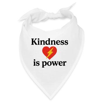 Güte ist Power: Herz mit Blitz - Bandana - Weiß - Vorne
