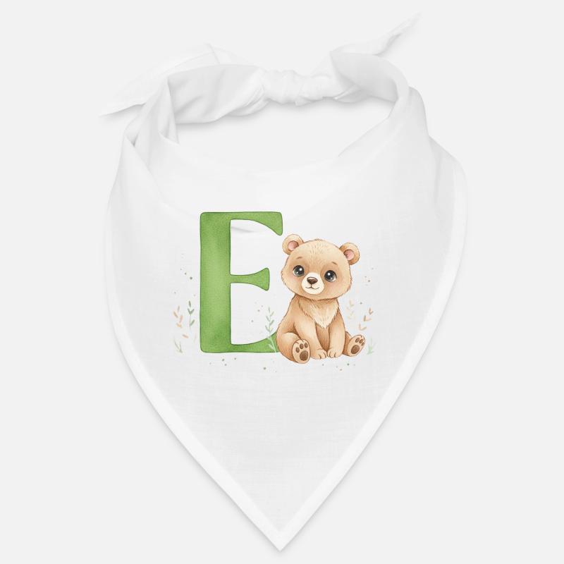E mit Teddy: Verspielter Buchstabe E Bandana