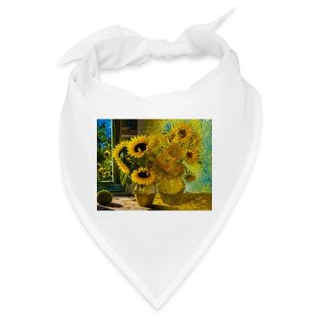 Sonnenblumen-Stillleben Leinwand - Bandana - Weiß - Vorne