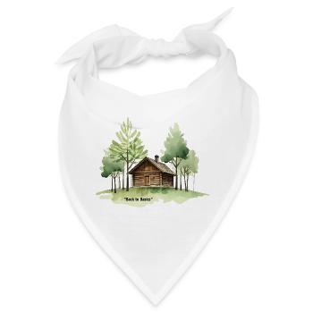 Zurück zu den Basics: Hütte im Wald - Bandana - Weiß - Vorne