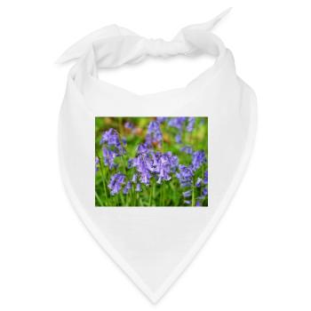Glockenblume – Violette Frühlingsblüte - Bandana - Weiß - Vorne