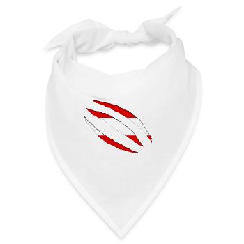 Österreich Klauen Risse Flagge aufgerissen - Bandana - Weiß - Vorne
