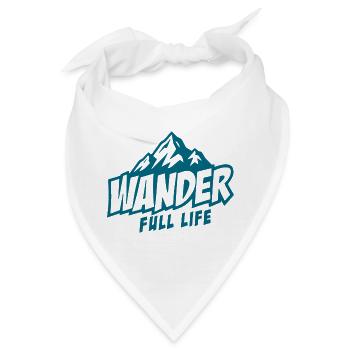 Wanderfull Life - Wortspiel Wandern Bergsilhouette - Bandana - Weiß - Vorne