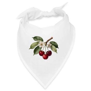 Kirsch- und botanische Blumengravur - Bandana - Weiß - Vorne
