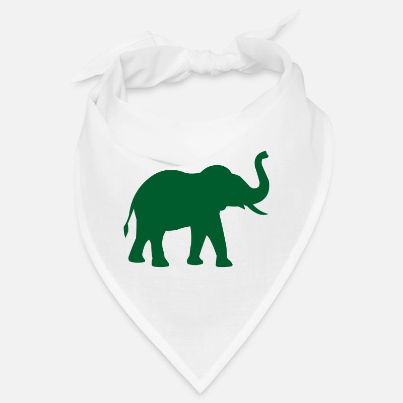 Elephant silhouette in green Bandana