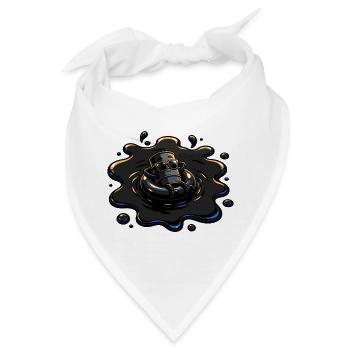 Ölfass mit Sonnenbrille in Öl Pfütze - Bandana - Weiß - Vorne