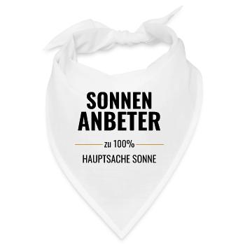 Sonnenanbeter zu 100% Hauptsache Sonne - Bandana - Weiß - Vorne