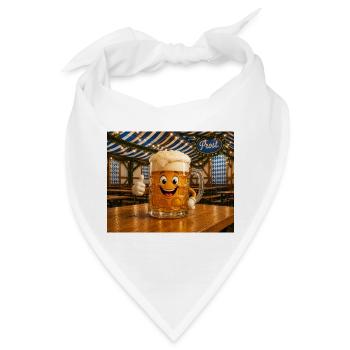 Lachender Bierkrug - Bandana - Weiß - Vorne