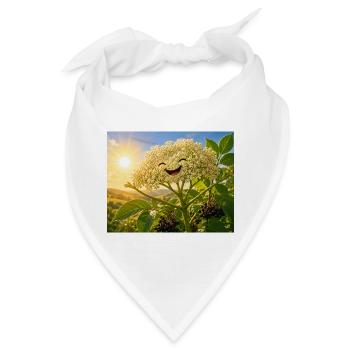 Lächelnder Holunder im Sonnenlicht - Bandana - Weiß - Vorne