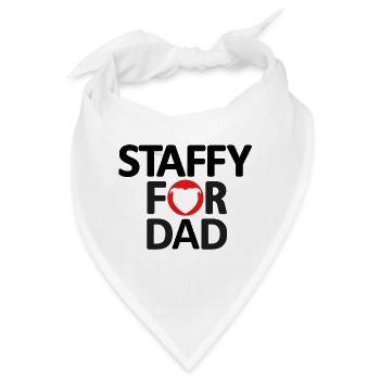 Staffy für Papa mit Herzkopf Staffie - 044 - Bandana - Weiß - Vorne