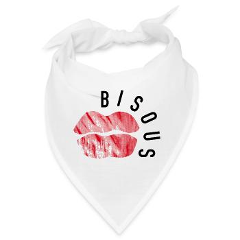 Küsse – Minimalistische Popkunst - Bandana - Weiß - Vorne