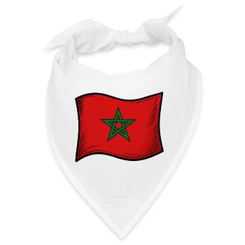 Marokko Fahne - Bandana - Weiß - Vorne