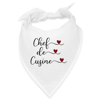 Koch - Chef de Cuisine - Bandana - Weiß - Vorne