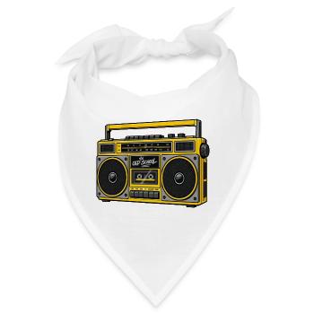 Old School Boombox Radio 90er Hip-Hop-Musik - Bandana - Weiß - Vorne