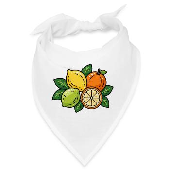 Citrus Cluster – Sunny Picnic Vibes - Bandana - Weiß - Vorne
