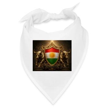 Kurdistan-Schildemblem mit Stieren - Bandana - Weiß - Vorne