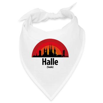 Halle Saale Skyline - Bandana - Weiß - Vorne