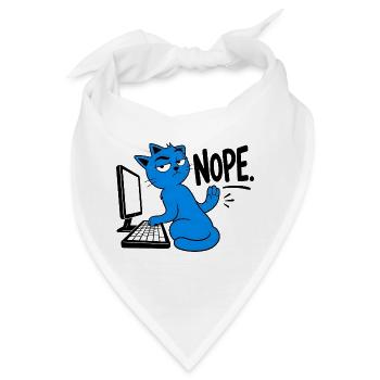 Katzen-Geek-Humor NEIN - Bandana - Weiß - Vorne