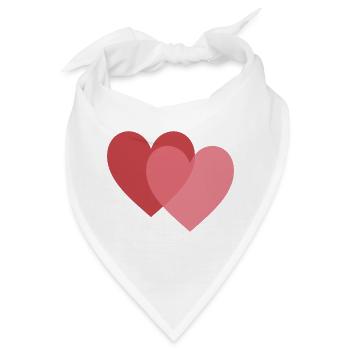 HERZ. HERZ. VALENTINSTAG. LIEBE. LIEBE. PAAR. - Bandana - Weiß - Vorne
