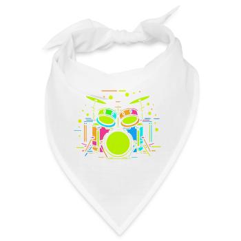 Drum Kit Comic - Bandana - Weiß - Vorne