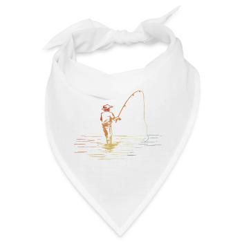 Fischer Zeichnung Retro Stil - Bandana - Weiß - Vorne