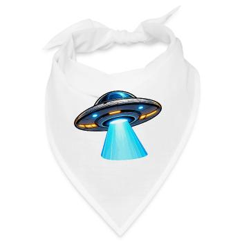 UFO Lichtstrahl Alien-Design - Bandana - Weiß - Vorne