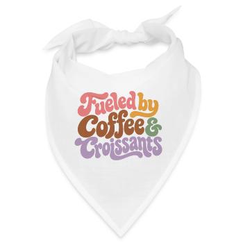 Coffee and Croissants Groovy Retro - Bandana - Weiß - Vorne