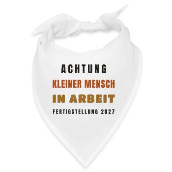 Schwanger 2027 Kleiner Mensch in Arbeit - Bandana - Weiß - Vorne