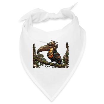 Zier-Steampunk-Tukan - Bandana - Weiß - Vorne
